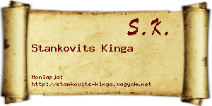 Stankovits Kinga névjegykártya