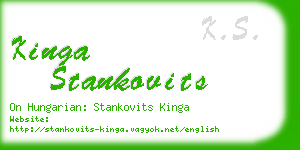 kinga stankovits business card